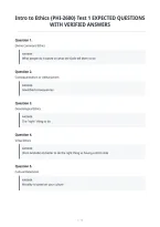 Intro To Ethics &lbrace;Phi-2600&rcub; Test 1 Expected Questions&NewLine;With Verified Answers