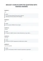 Biology I Exam &num;5 Expected Questions With&NewLine;Verified Answers&NewLine;