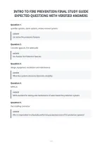 Intro To Fire Prevention Final Study Guide&NewLine;Expected Questions With Verified Answers