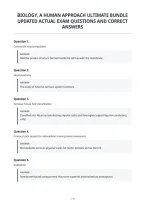 Biology&comma; A Human Approach Ultimate Bundle&NewLine;Updated Actual Exam Questions And Correct&NewLine;Answers