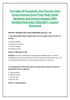 Principles Of Hospitality And Tourism Deca Comprehensive Exam Prep Study Guide Questions And Correct Answers With Detailed Rationales 2026&sol;2027 &vert; Instant Download