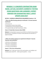 Nevada C-5 Concrete Contractor Exam Bank &vert; Actual Accurate Currently Testing Exam Questions And Answers &vert; Expert Verified For Guaranteed Pass &vert; Latest Update 2026&sol;2027