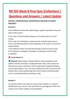 NR 503 Week 8 Final Quiz &lpar;Collection&rpar; &vert; &NewLine;Questions and Answers &vert; Latest Update 