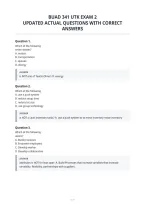 Buad 341 Utk Exam 2&NewLine;Updated Actual Questions With Correct&NewLine;Answers&NewLine;