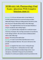 NURS 6521 Adv&period; Pharmacology Final &NewLine;Exam &vert; Questions With Complete &NewLine;Solutions 2026&sol;27