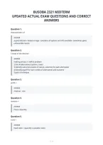 Busoba 2321 Midterm&NewLine;Updated Actual Exam Questions And Correct&NewLine;Answers
