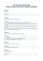 Byu Bio 250 &lpar;Final Exam&rpar;&NewLine;Expected Questions With Verified Answers&NewLine;