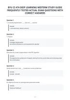 Byu Cs 474 Deep Learning Midterm Study Guide&NewLine;Frequently Tested Actual Exam Questions With&NewLine;Correct Answers
