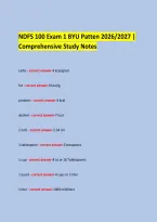 NDFS 100 Exam 1 BYU Patten 2026&sol;2027 &vert; Comprehensive Study Notes 