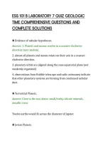 Ess 101 B Laboratory 7 Quiz Geologic&NewLine;Time Comprehensive Questions And&NewLine;Complete Solutions