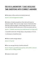 Ess 101 B Laboratory 7 Quiz Geologic&NewLine;Time Questions With Correct Answers