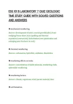 Ess 101 B Laboratory 7 Quiz Geologic&NewLine;Time Study Guide With Solved Questions&NewLine;And Answers
