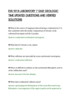 Ess 101 B Laboratory 7 Quiz Geologic&NewLine;Time Updated Questions And Verified&NewLine;Solution