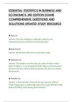 Essential Statistics In Business And&NewLine;Economics 3Rd Edition Doane&NewLine;Comprehensive Questions And&NewLine;Solutions Updated Study Resource