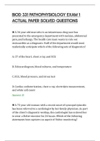 Biod 331 Pathophysiology Exam 1&NewLine;Actual Paper Solved Questions