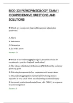 Biod 331 Pathophysiology Exam 1&NewLine;Comprehensive Questions And&NewLine;Solutions