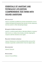 Essentials Of Anatomy And&NewLine;Physiology 6Th Edition&NewLine;Comprehensive Test Paper With&NewLine;Solved Questions