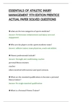 Essentials Of Athletic Injury&NewLine;Management 11Th Edition Prentice&NewLine;Actual Paper Solved Questions&NewLine;