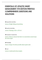 Essentials Of Athletic Injury&NewLine;Management 11Th Edition Prentice&NewLine;Comprehensive Questions And&NewLine;Solutions
