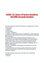 NURS 172&colon; Exam 3 Practice Questions &lpar;55&rpar; With Accurate Answers