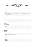 Cardiac Nursing&NewLine;Updated Actual Questions With Correct&NewLine;Answers