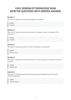 Casli Generalist Knowledge Exam&NewLine;Expected Questions With Verified Answers