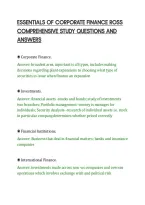 Essentials Of Corporate Finance Ross&NewLine;Comprehensive Study Questions And&NewLine;Answers