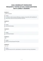 Casli Generalist Knowledge&NewLine;Frequently Tested Actual Exam Questions&NewLine;With Correct Answers