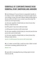 Essentials Of Corporate Finance Ross&NewLine;Essential Study Questions And Answers