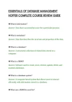Essentials Of Database Management&NewLine;Hoffer Complete Course Review Guide