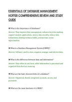 Essentials Of Database Management&NewLine;Hoffer Comprehensive Review And Study&NewLine;Guide&NewLine;