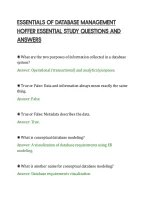 Essentials Of Database Management&NewLine;Hoffer Essential Study Questions And&NewLine;Answers