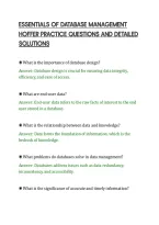 Essentials Of Database Management&NewLine;Hoffer Practice Questions And Detailed&NewLine;Solutions