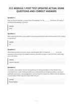 Ccc Module 1 Post Test Updated Actual Exam&NewLine;Questions And Correct Answers&NewLine;