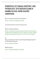 Essentials Of Human Anatomy And&NewLine;Physiology 12Th Edition Elaine N&NewLine;Marieb Actual Paper Solved&NewLine;Questions&NewLine;