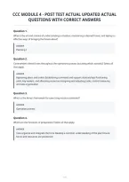 Ccc Module 4 - Post Test Actual Updated Actual&NewLine;Questions With Correct Answers