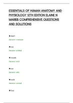Essentials Of Human Anatomy And&NewLine;Physiology 12Th Edition Elaine N&NewLine;Marieb Comprehensive Questions&NewLine;And Solutions