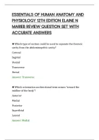 Essentials Of Human Anatomy And&NewLine;Physiology 12Th Edition Elaine N&NewLine;Marieb Review Question Set With&NewLine;Accurate Answers