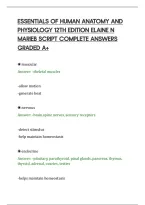 Essentials Of Human Anatomy And&NewLine;Physiology 12Th Edition Elaine N&NewLine;Marieb Script Complete Answers&NewLine;Graded A&plus;