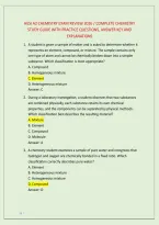 Hesi A2 Chemistry Exam Review 2026 &sol; Complete Chemistry &NewLine;Study Guide With Practice Questions&comma; Answer Key And &NewLine;Explanations 