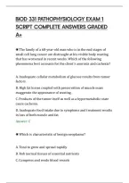 Biod 331 Pathophysiology Exam 1&NewLine;Script Complete Answers Graded&NewLine;A&plus;