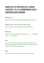 Essentials Of Meteorology Ahrens&NewLine;Chapters 1 To 15 Comprehensive Study&NewLine;Questions And Answers