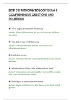 Biod 331 Pathophysiology Exam 2&NewLine;Comprehensive Questions And&NewLine;Solutions