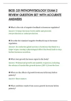 Biod 331 Pathophysiology Exam 2&NewLine;Review Question Set With Accurate&NewLine;Answers