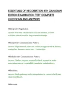 Essentials Of Negotiation 4Th Canadian&NewLine;Edition Examination Test Complete&NewLine;Questions And Answers&NewLine;