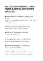 Biod 331 Pathophysiology Exam 2&NewLine;Tested Questions And Complete&NewLine;Solutions