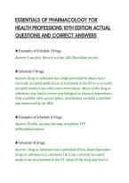 Essentials Of Pharmacology For&NewLine;Health Professions 10Th Edition Actual&NewLine;Questions And Correct Answers