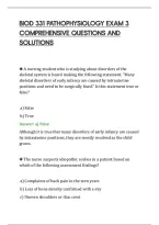 Biod 331 Pathophysiology Exam 3&NewLine;Comprehensive Questions And&NewLine;Solutions