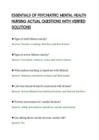 Essentials Of Psychiatric Mental Health&NewLine;Nursing Actual Questions With Verified&NewLine;Solutions