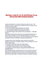 Med Surg 1 Lewis Ch&period; 18&comma; 19&comma; And 20 Periop&comma; Pre-op&comma; Post-op Exam With Complete Solutions